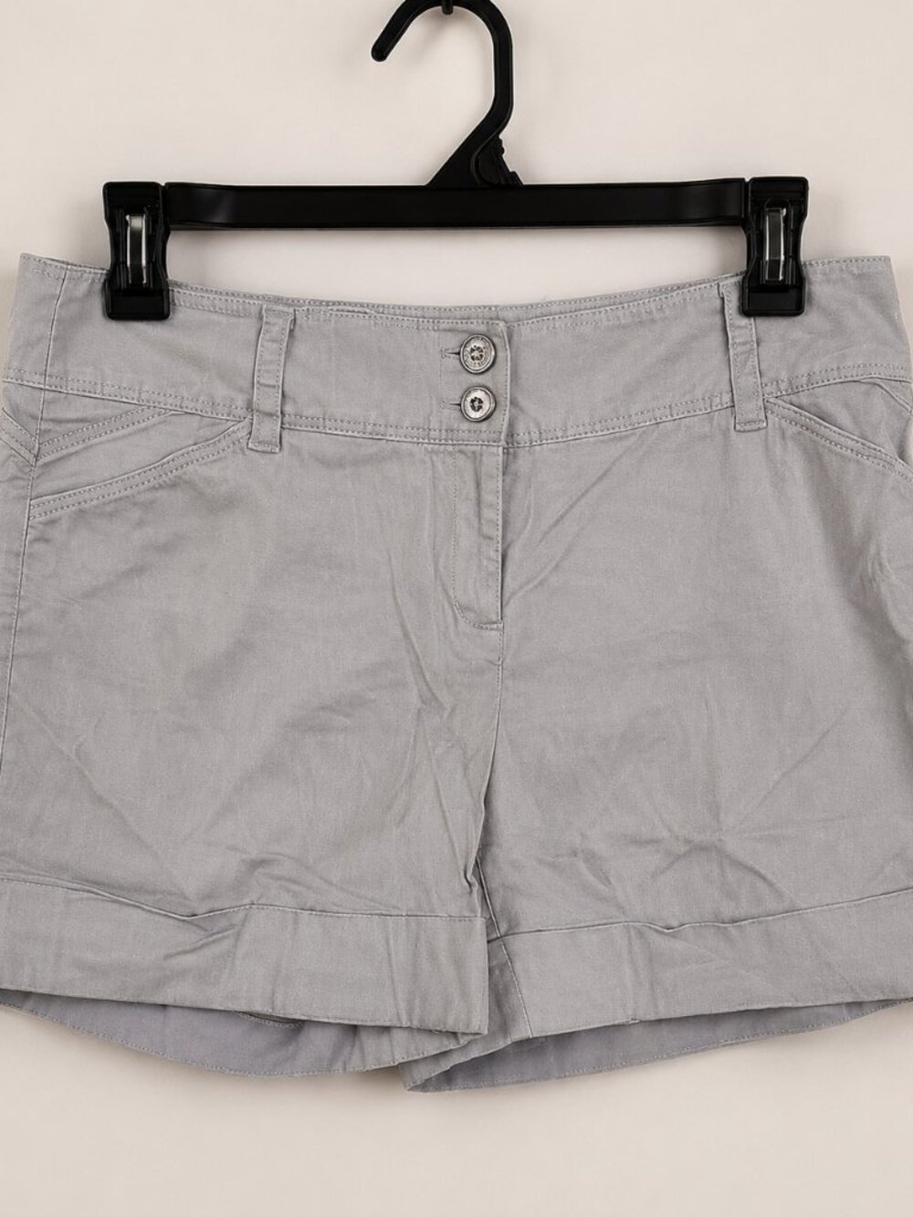 WHBM Gray Cuffed Double Button Shorts Size 6